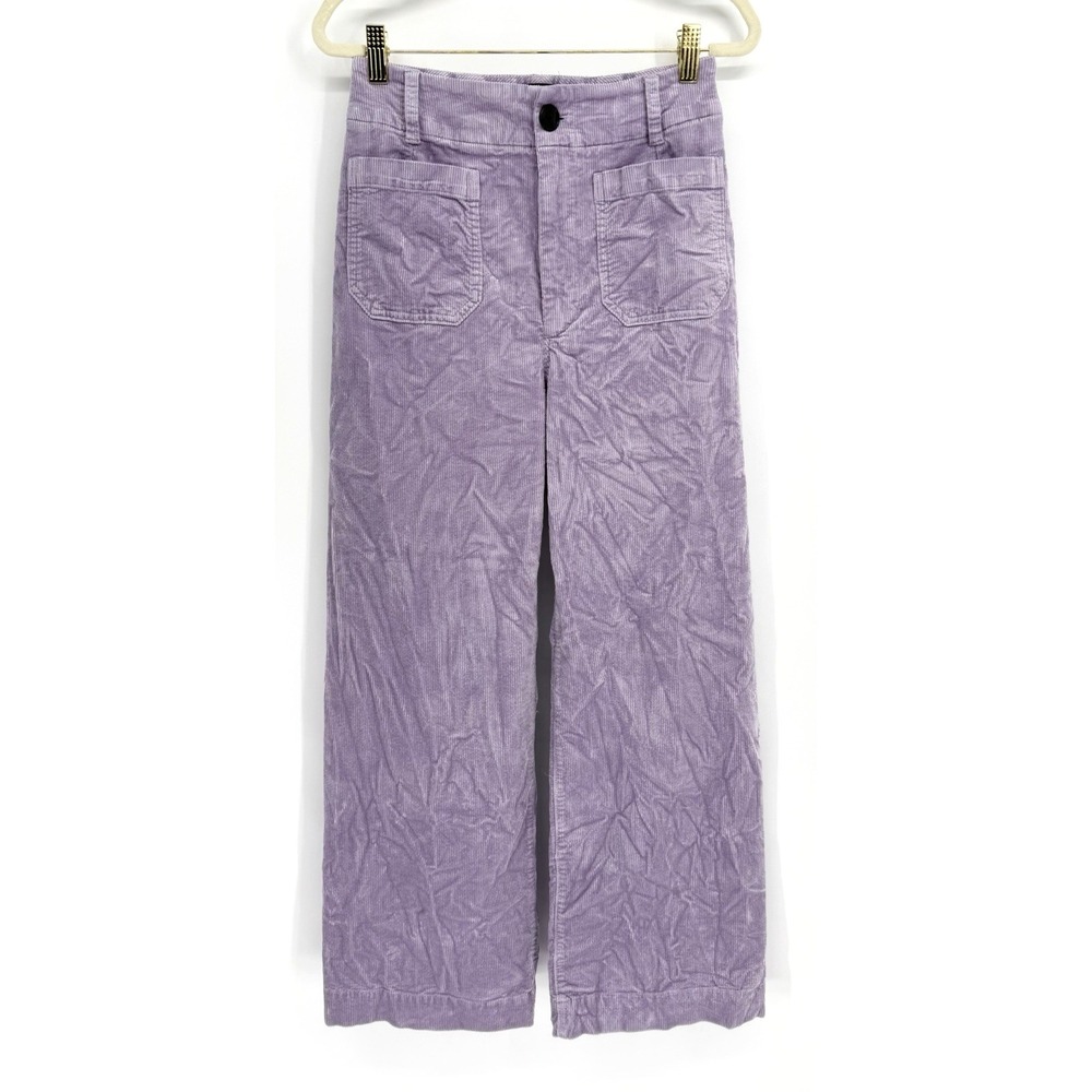 Anthropologie Maeve Colette 27 Tall (26x28) Purple Crop Crushed Corduroy Pants